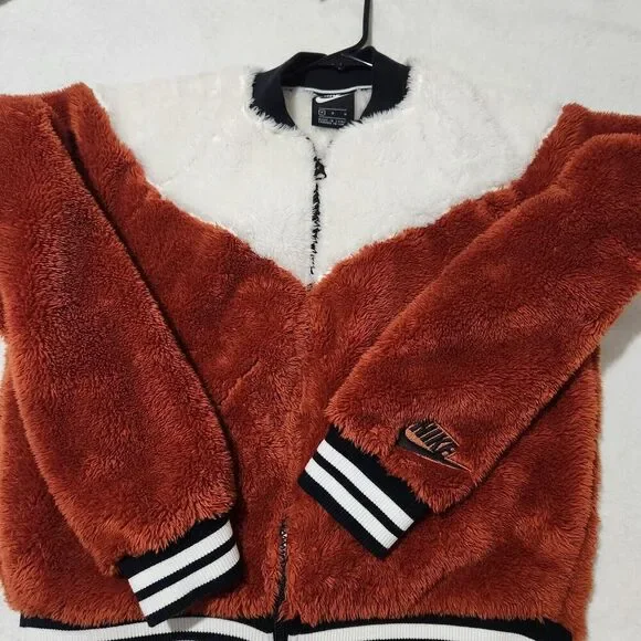 Nike Sportswear Women Fleece Bomber Jacket Size Medium super Soft Warm  B5 - Picture 6 of 15